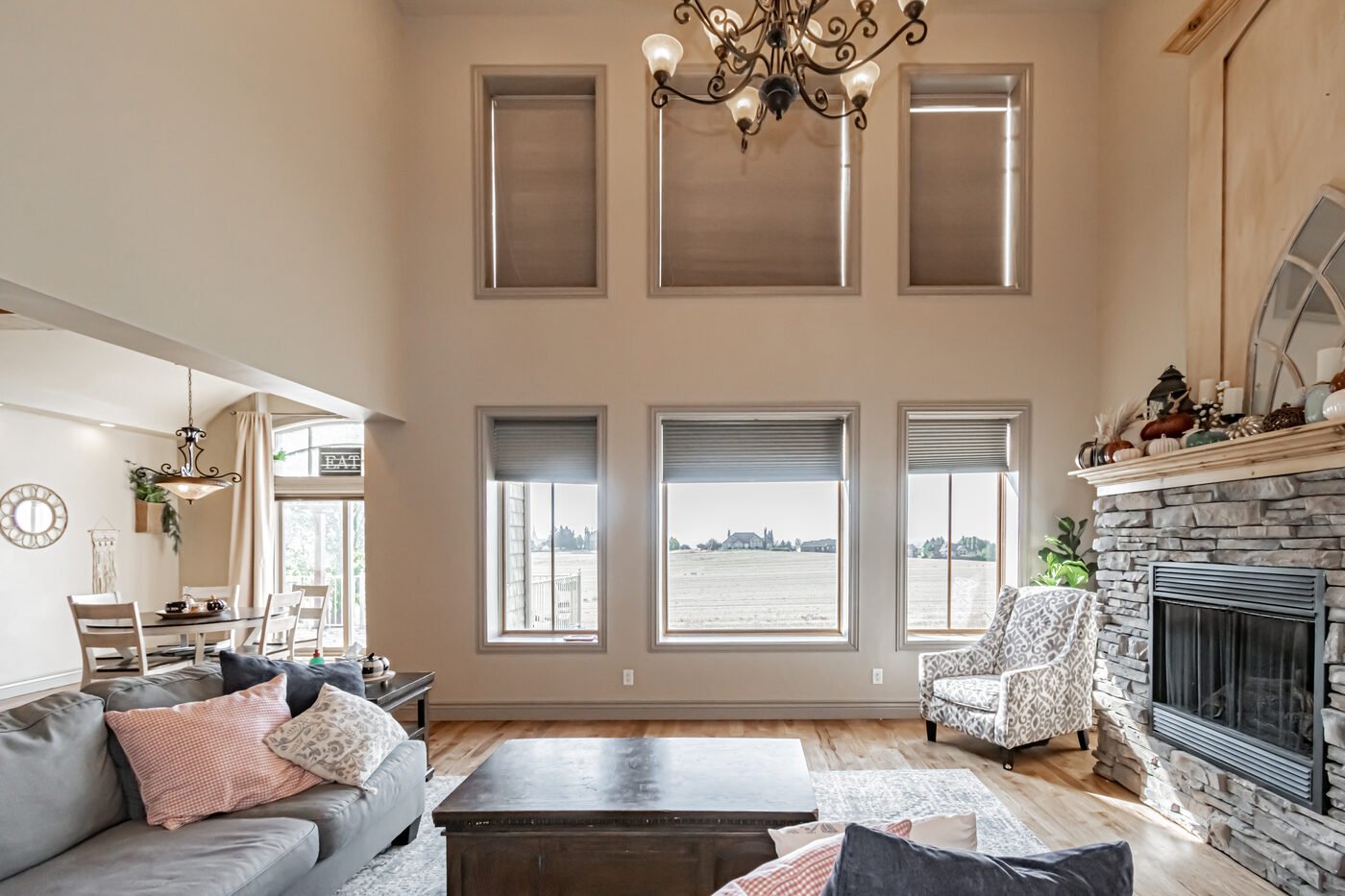 Living room showing open floor plan